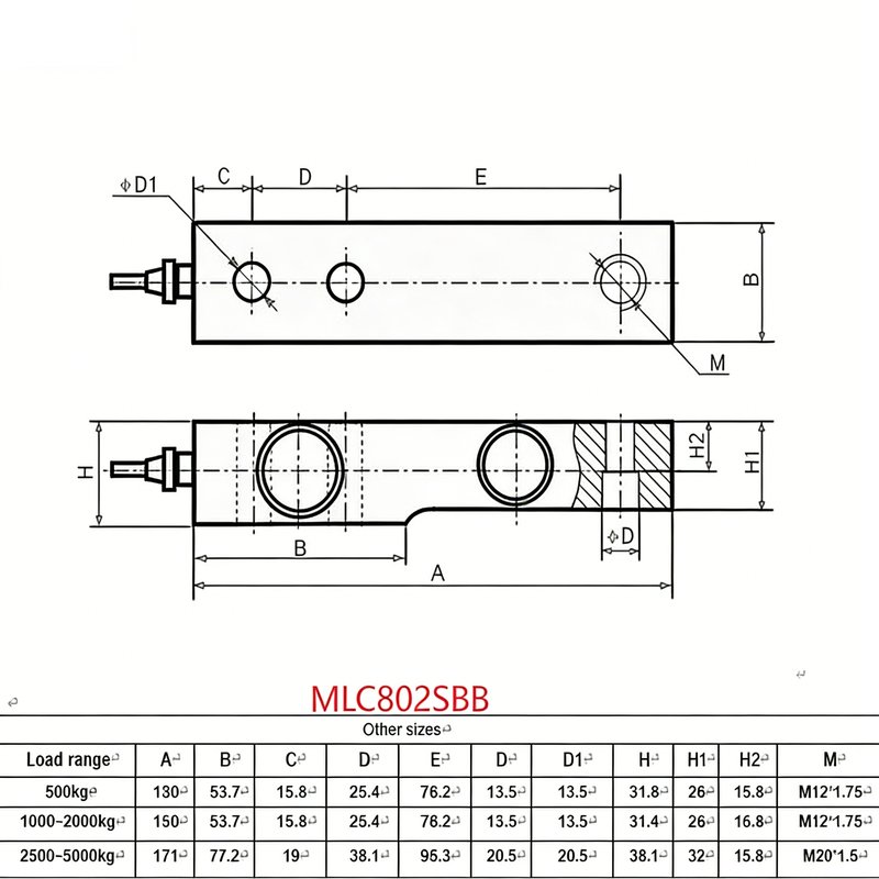 MLC802-SBB Shear Beam Load Cell MLC802-SBB Shear Beam Load Cell