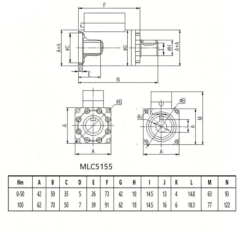 MLC5155 Miniature Low Speed Dynamic Torque Sensor MLC5155 Miniature Low Speed Dynamic Torque Sensor