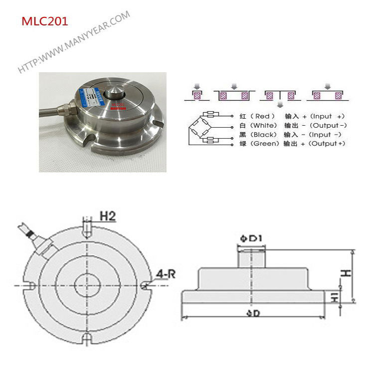 MLC201 button force load cell 50ton-MANYYEAR TECHNOLOGY