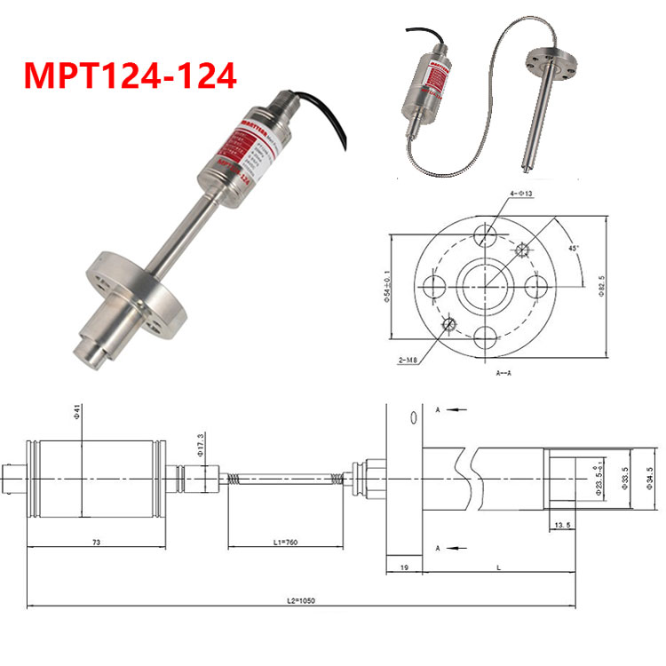 MPT124-124 Flange high temperature melt pressure transmitter-MANYYEAR TECHNOLOGY