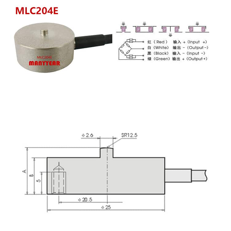 MLC204E25 button miniature force sensor-MANYYEAR TECHNOLOGY
