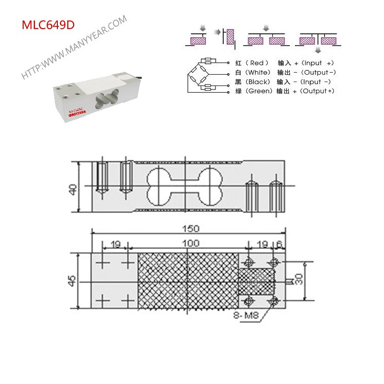 MLC649D 500kg animal scale load cell-MANYYEAR TECHNOLOGY