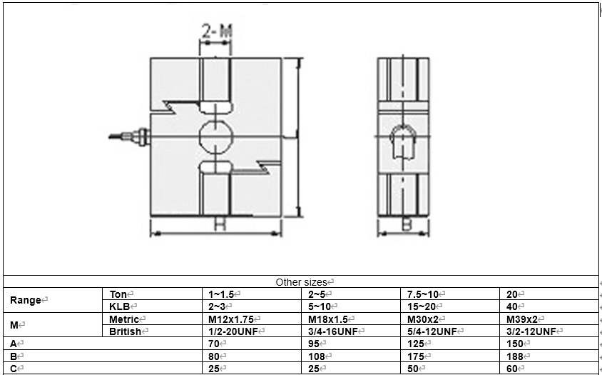 MLC304 Packing Scale Weighing Sensor S-Type Load Cell-MANYYEAR TECHNOLOGY