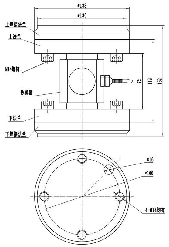 MLC415 Portable Dynamometer Force Sensor 30T for Testing Machine-MANYYEAR TECHNOLOGY